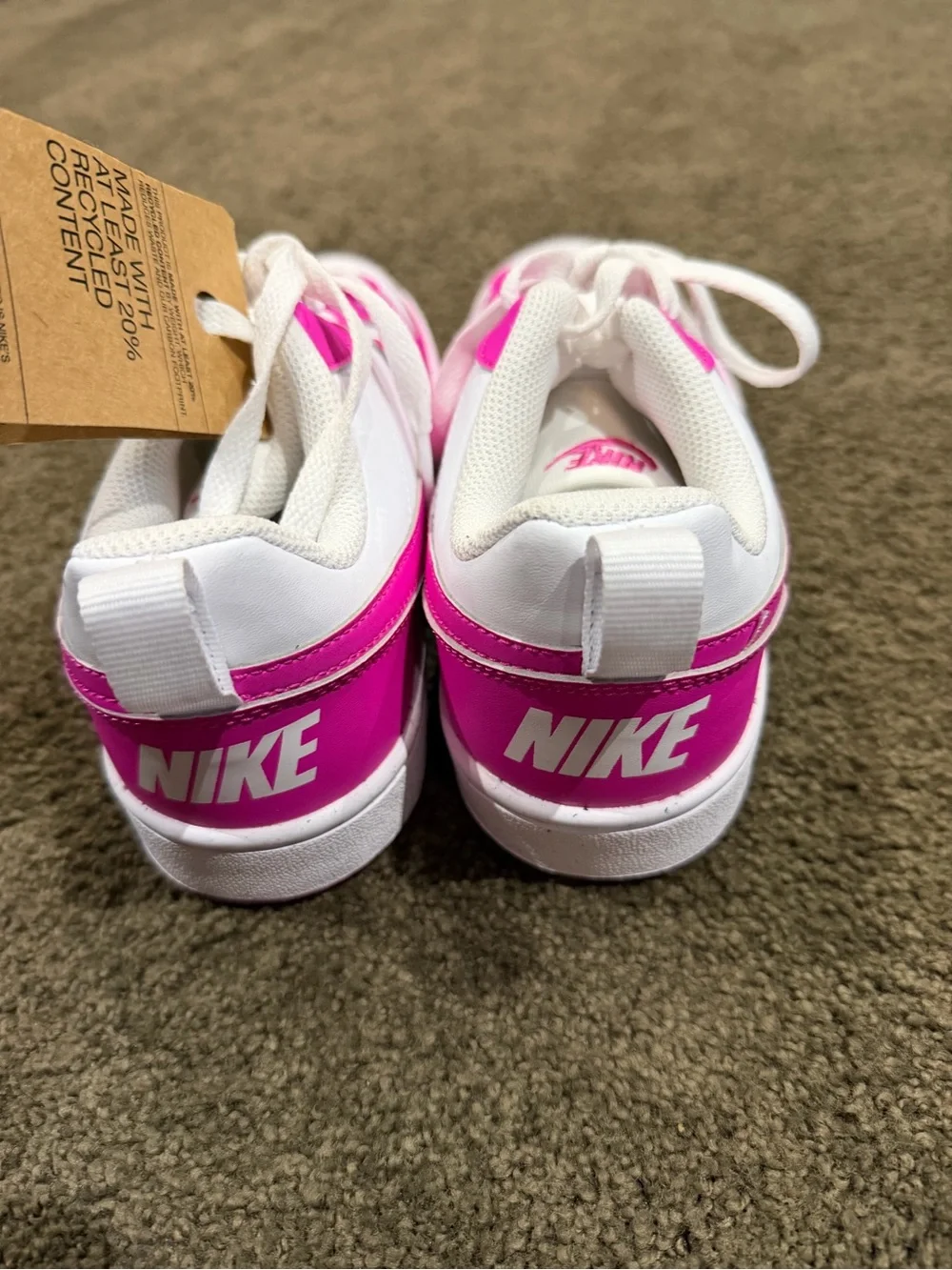 Nike Kids' Low-Top Sneakers - White & Hot Pink Sz 7Y